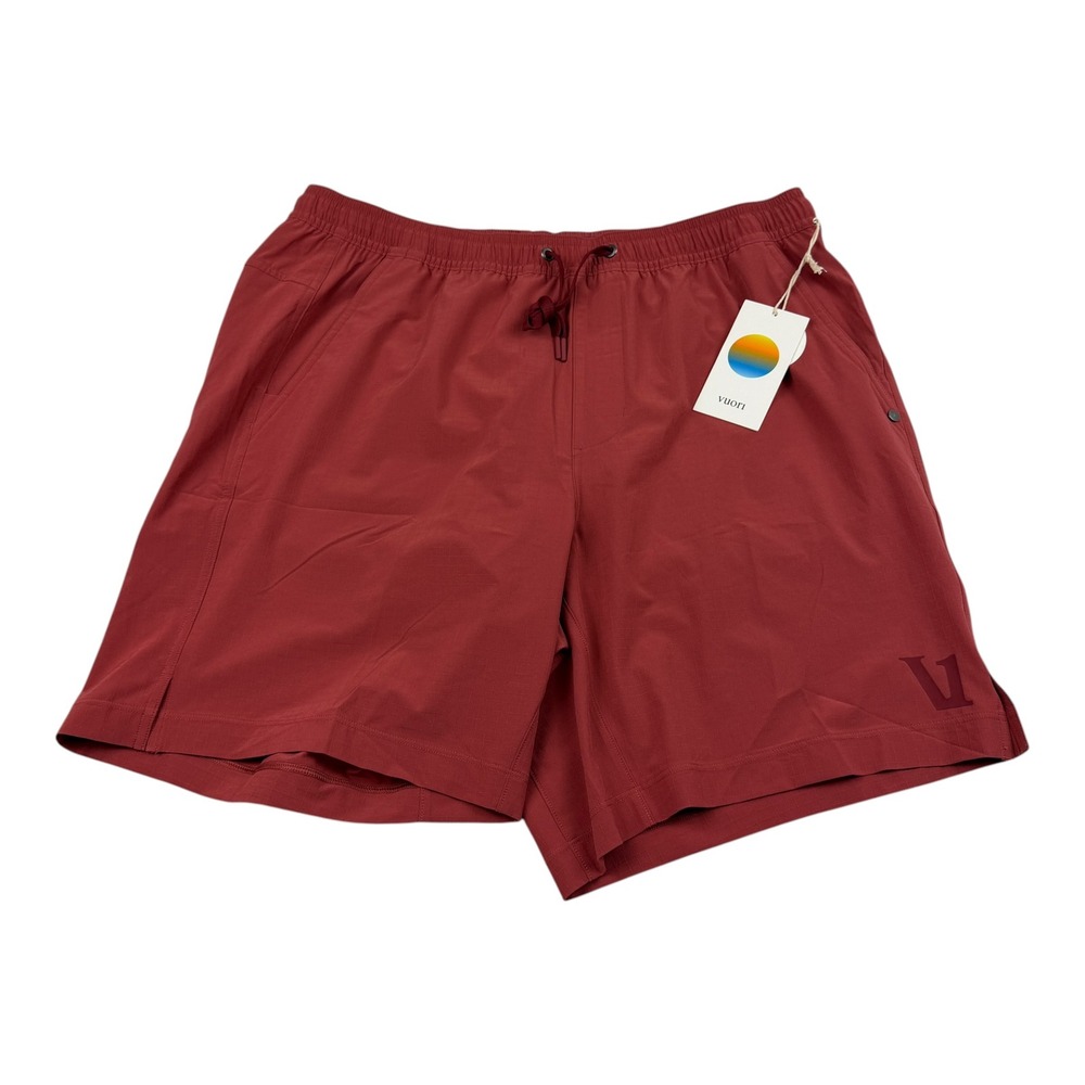 Vuori Mens Kore Short 7 Inseam Hot Red Ripstop V3072 Size Large NWT